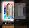 Abstract Tempered Glass Wall Mirror