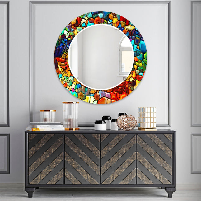 Stained Tempered Glass Wall Mirror