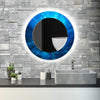 Abstract Tempered Glass Wall Mirror