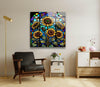 Sunflower Stained Window Tempered Glass Wall Art