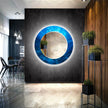 Abstract Tempered Glass Wall Mirror