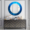 Abstract Tempered Glass Wall Mirror