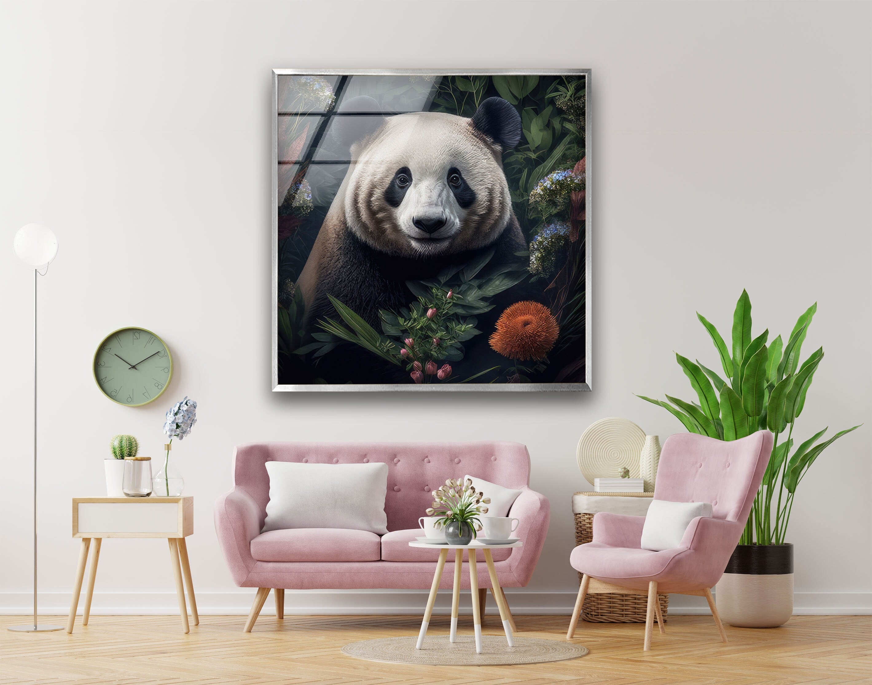 Panda Tempered Glass Wall Art