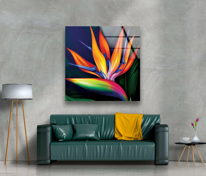 Paradise Flower Glass Wall Art, glass image printing, glass prints from photos