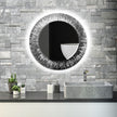 Abstract Tempered Glass Wall Mirror