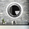 Abstract Tempered Glass Wall Mirror