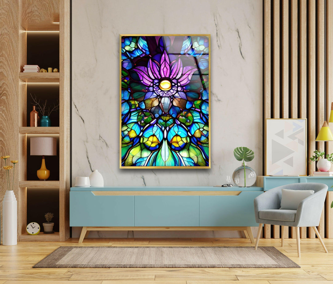 Lotus Purple Stained Glass Wall Art art glass wall art, glass wall art pictures