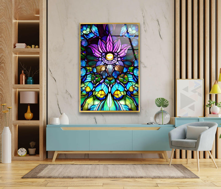 Lotus Purple Stained Glass Wall Art art glass wall art, glass wall art pictures