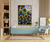 Sunflower Stained Window Tempered Glass Wall Art