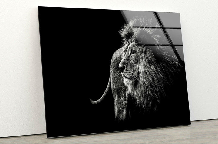 Black White Wild Animal Glass Wall Art             glass wall decor, glass wall art decor