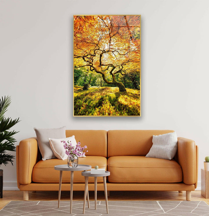 High-definition autumn landscape print with intricate tree details and a warm color palette.

