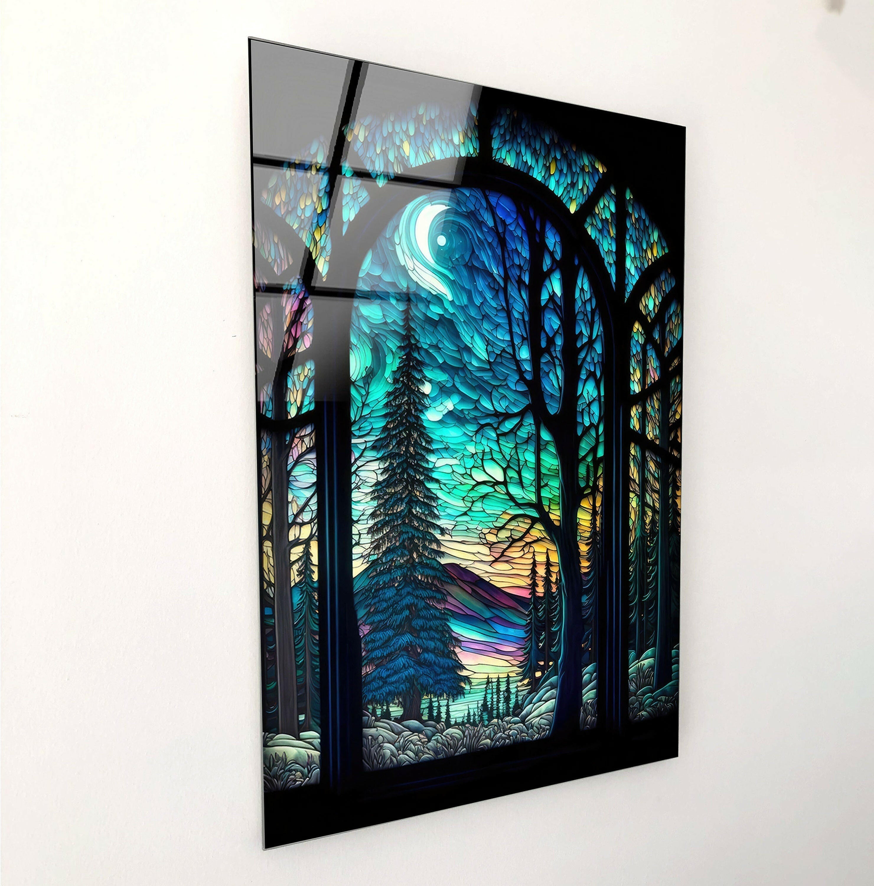 Forest Stained Tempered Glass Wall Art