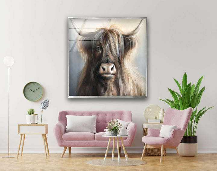Portrait of Bull Glass Wall Art glass image printing, glass prints from photos