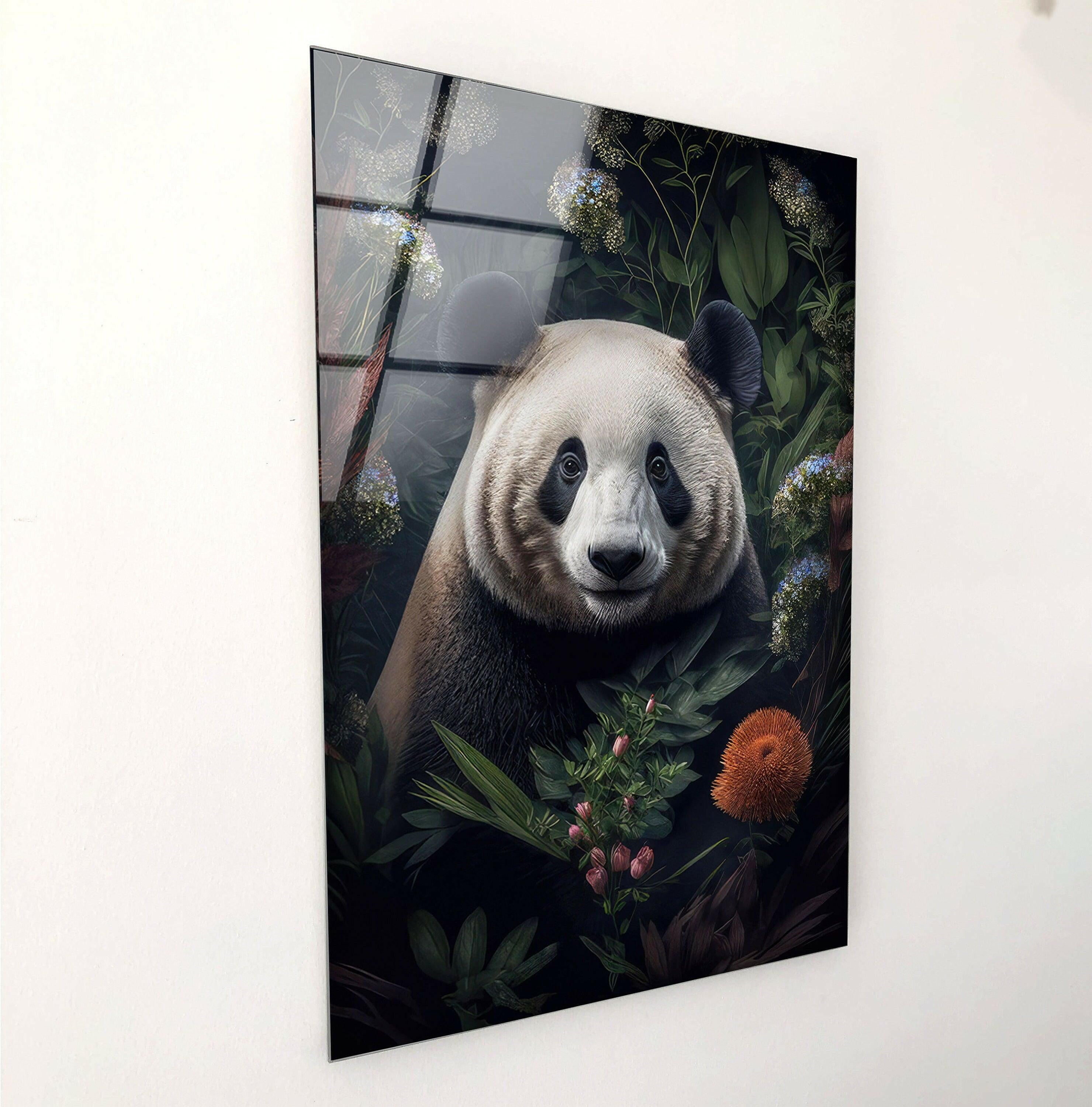Panda Tempered Glass Wall Art
