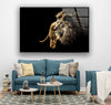 Wild Animal Lion Tempered Glass Wall Art