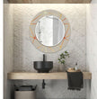 Abstract Tempered Glass Wall Mirror