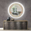 Abstract Tempered Glass Wall Mirror