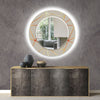 Abstract Tempered Glass Wall Mirror