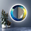 Abstract Tempered Glass Wall Mirror