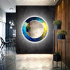 Abstract Tempered Glass Wall Mirror