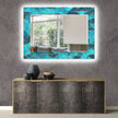 Abstract Tempered Glass Wall Mirror