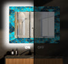 Abstract Tempered Glass Wall Mirror