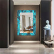 Abstract Tempered Glass Wall Mirror