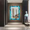 Abstract Tempered Glass Wall Mirror