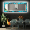 Abstract Tempered Glass Wall Mirror