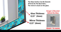 Abstract Tempered Glass Wall Mirror