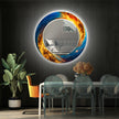 Abstract Tempered Glass Wall Mirror