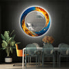Abstract Tempered Glass Wall Mirror