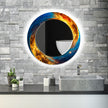 Abstract Tempered Glass Wall Mirror