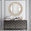 Abstract Tempered Glass Wall Mirror
