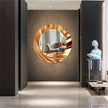 Abstract Tempered Glass Wall Mirror