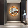 Abstract Tempered Glass Wall Mirror
