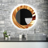 Abstract Tempered Glass Wall Mirror
