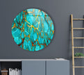 Marble Round Tempered Glass Wall Art