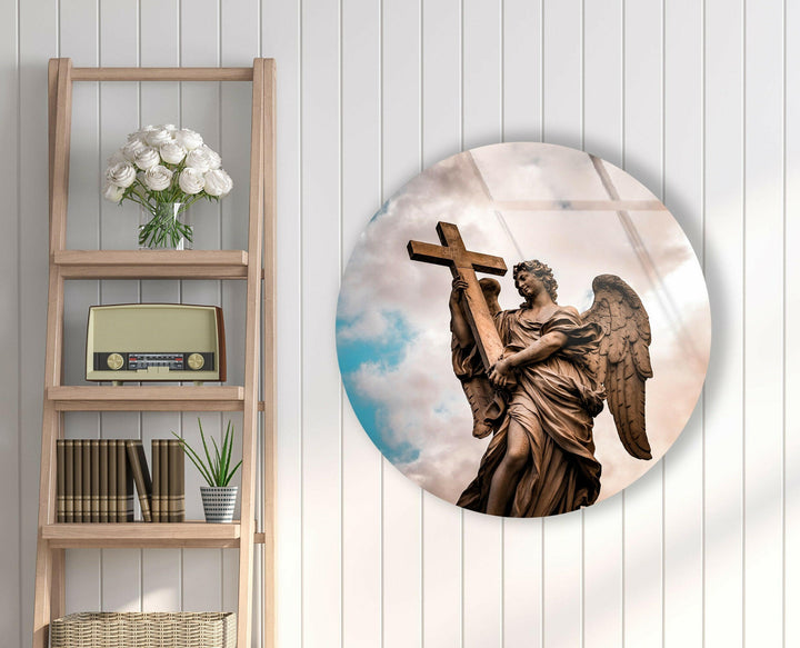 Christian Round Glass Wall Art stained glass wall art, stained glass wall decor
