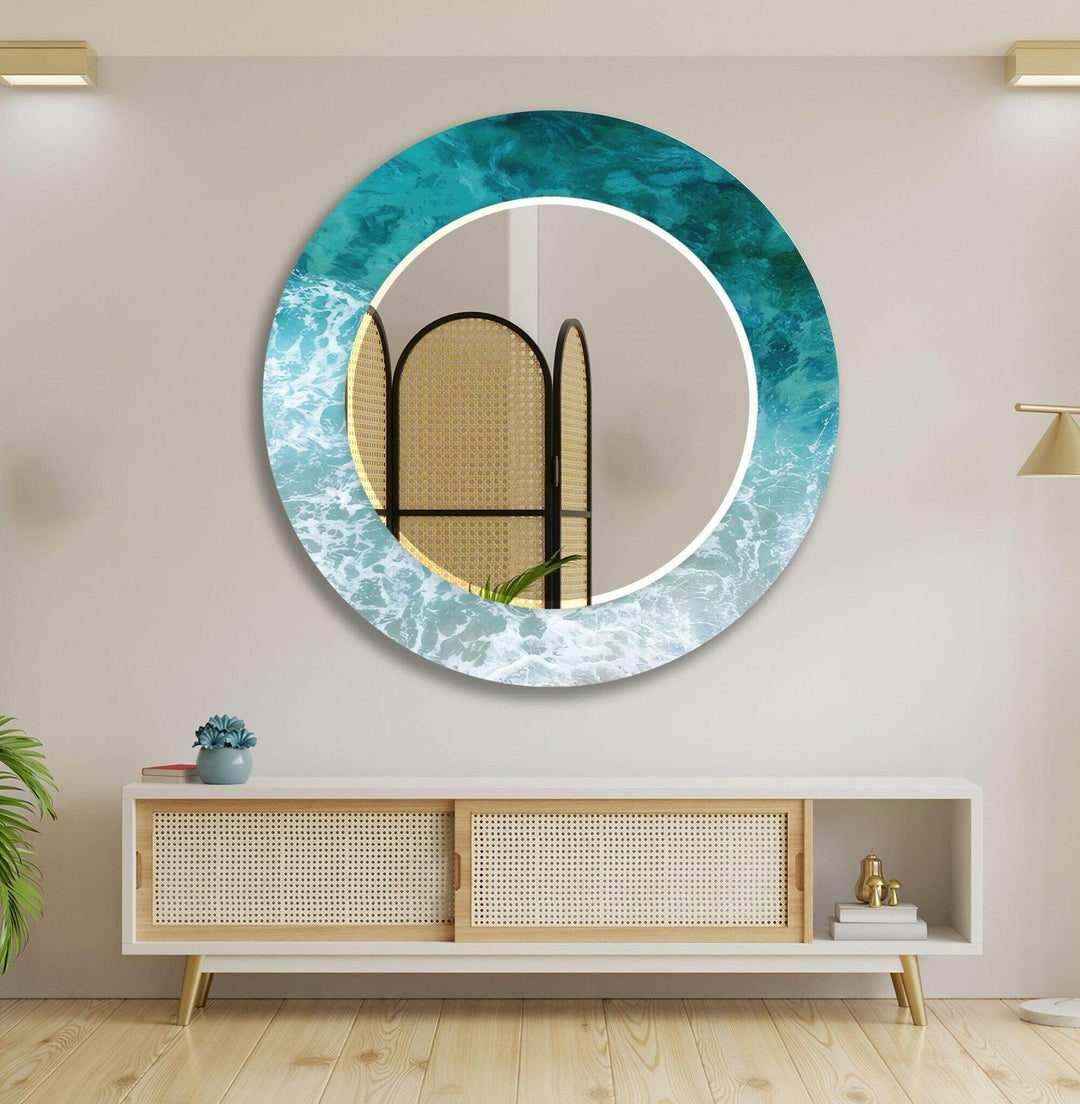 Waves Round Wall Mirror Bedroom Wall Mirror
