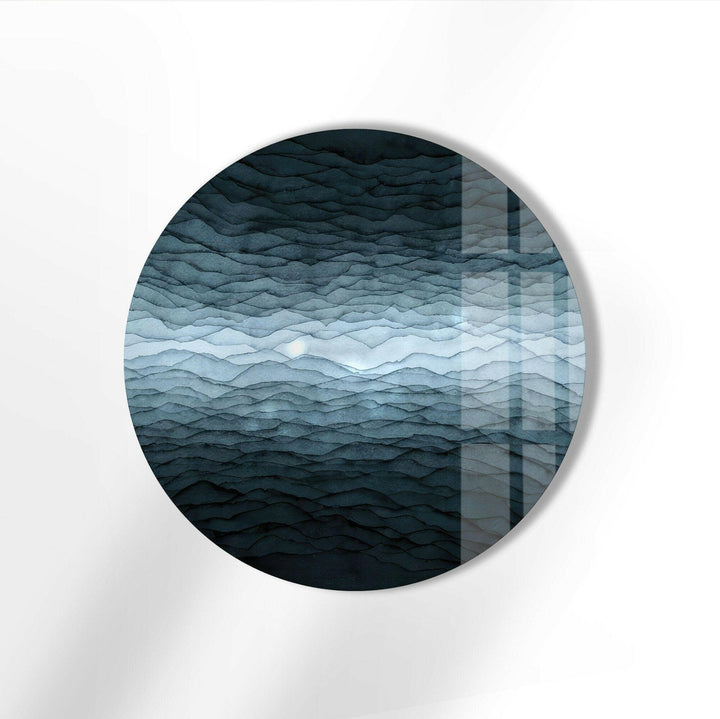 White Details Black Abstract Round Glass Wall Art stained glass wall art, stained glass wall decor