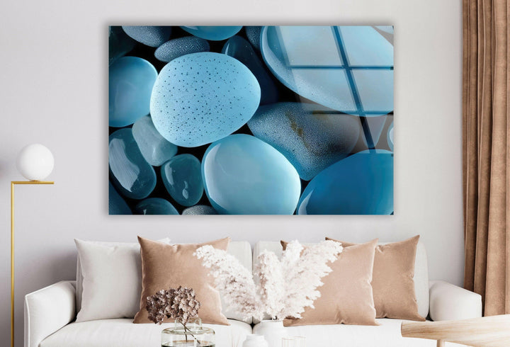 Zen Spa Stones Blue Glass Wall Art stained glass wall art, stained glass wall decor