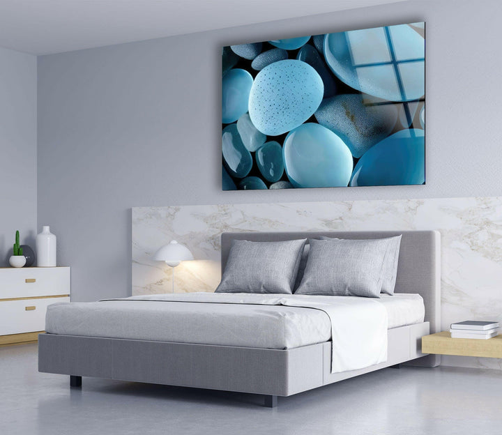Zen Spa Stones Blue Glass Wall Art art glass wall art, glass wall art pictures