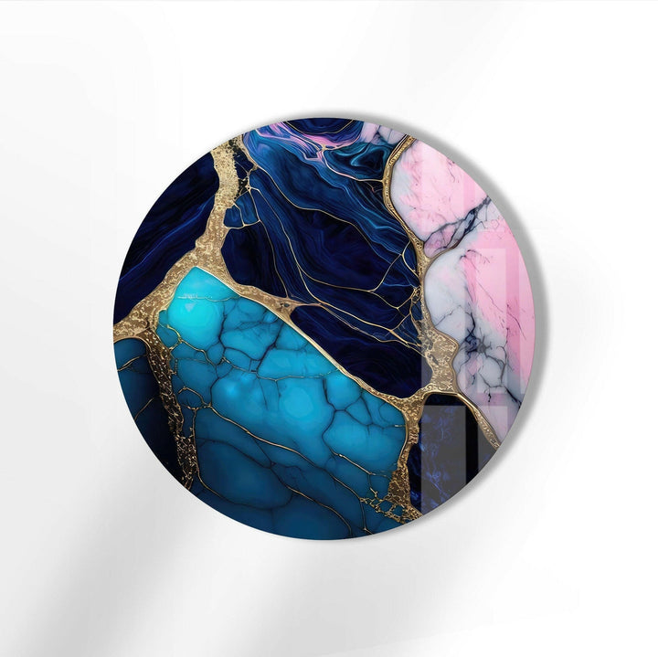 Marble Round Tempered Glass Wall Art