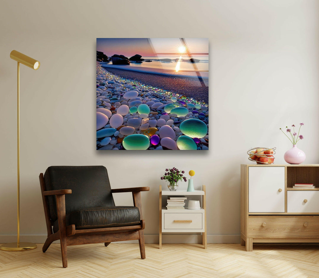 Colorful Transparent Stones Cool Wall Art & Stained Glass Panels