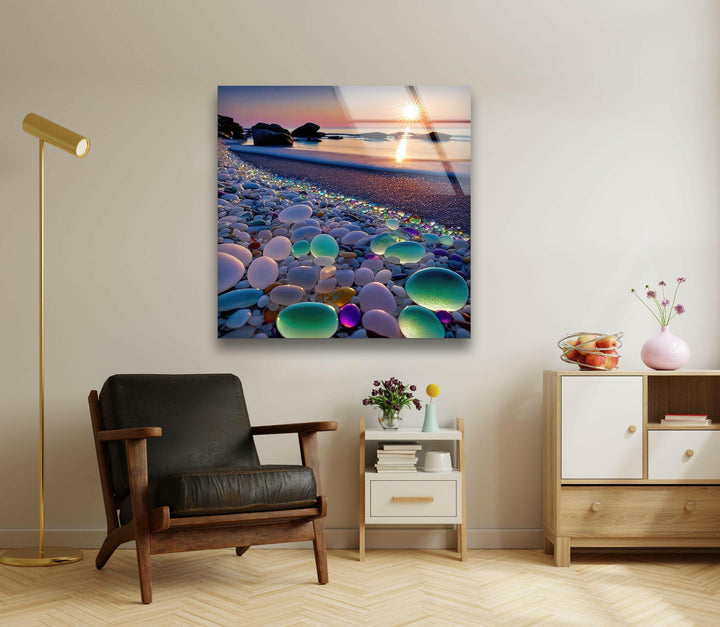 Colorful Transparent Stones Cool Wall Art & Stained Glass Panels