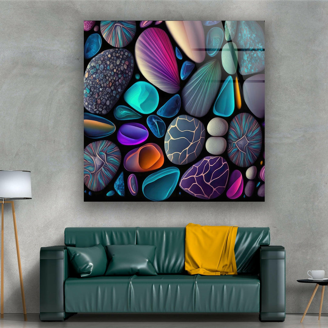 Colorful Zen Stones Spa Decor Cool Wall Art & Glass Wall Decor