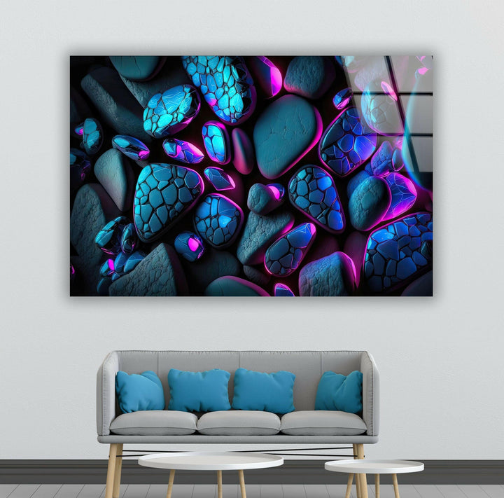 Colored Stones Stained Glass Wall Art glass art painting, glass art for the Wall
