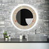 Abstract Tempered Glass Wall Mirror