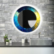 Abstract Tempered Glass Wall Mirror